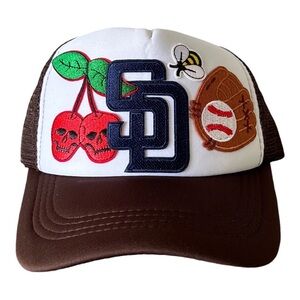 SD Trucker Hat with Embroidered Patches
